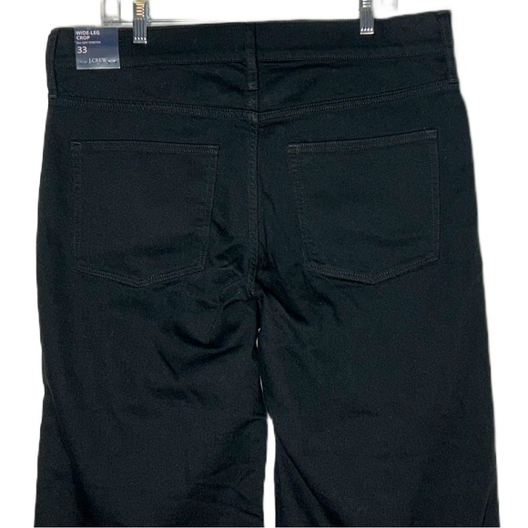 NWT J. Crew Factory Black Wide-Leg Crop Jean in All-Day Stretch, Size 33 - Picture 7 of 15